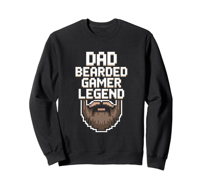 Funny Gamer Bearded Dad Gaming Sweatshirt - Aesthetic Graphic Men Women - T-Shirt, Sweatshirt, Hoodie
