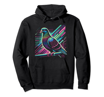 Pigeon Vaporwave Vivid 80S 90S Era Bird Hoodie - Graphic Print Men Women - T-Shirt, Sweatshirt, Hoodie
