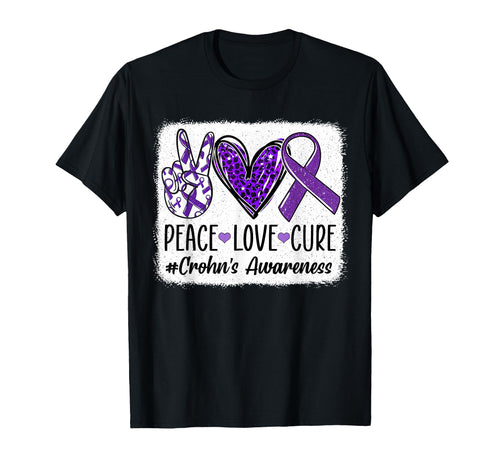 Peace Love Cure Crohns Disease T-Shirt - Aesthetic Graphic for Adults - T-Shirt, Sweatshirt, Hoodie
