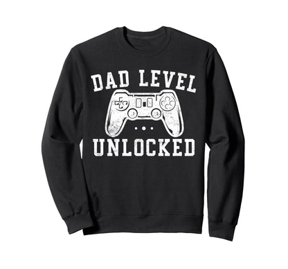 Dad Level Unlocked New Dad To Be Sweatshirt - Aesthetic Graphic Unisex - T-Shirt, Sweatshirt, Hoodie