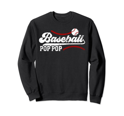 Baseball Pop Pop Baseball Player Sweatshirt - Aesthetic Graphic for Adults - T-Shirt, Sweatshirt, Hoodie