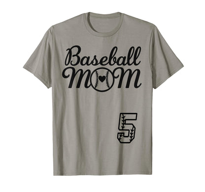 Baseball Mom Jersey 5 Baseball Favorite T-Shirt - Minimalist Print Unisex - T-Shirt, Sweatshirt, Hoodie