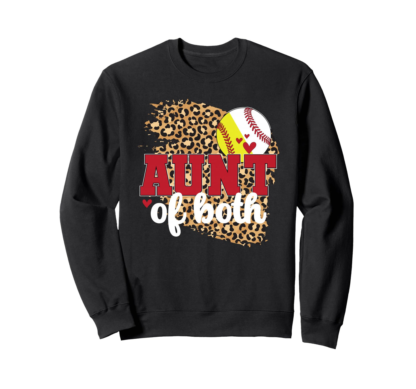 Aunt Both Baseball Softball Aunt Sweatshirt - Custom Art Print for Adults - T-Shirt, Sweatshirt, Hoodie