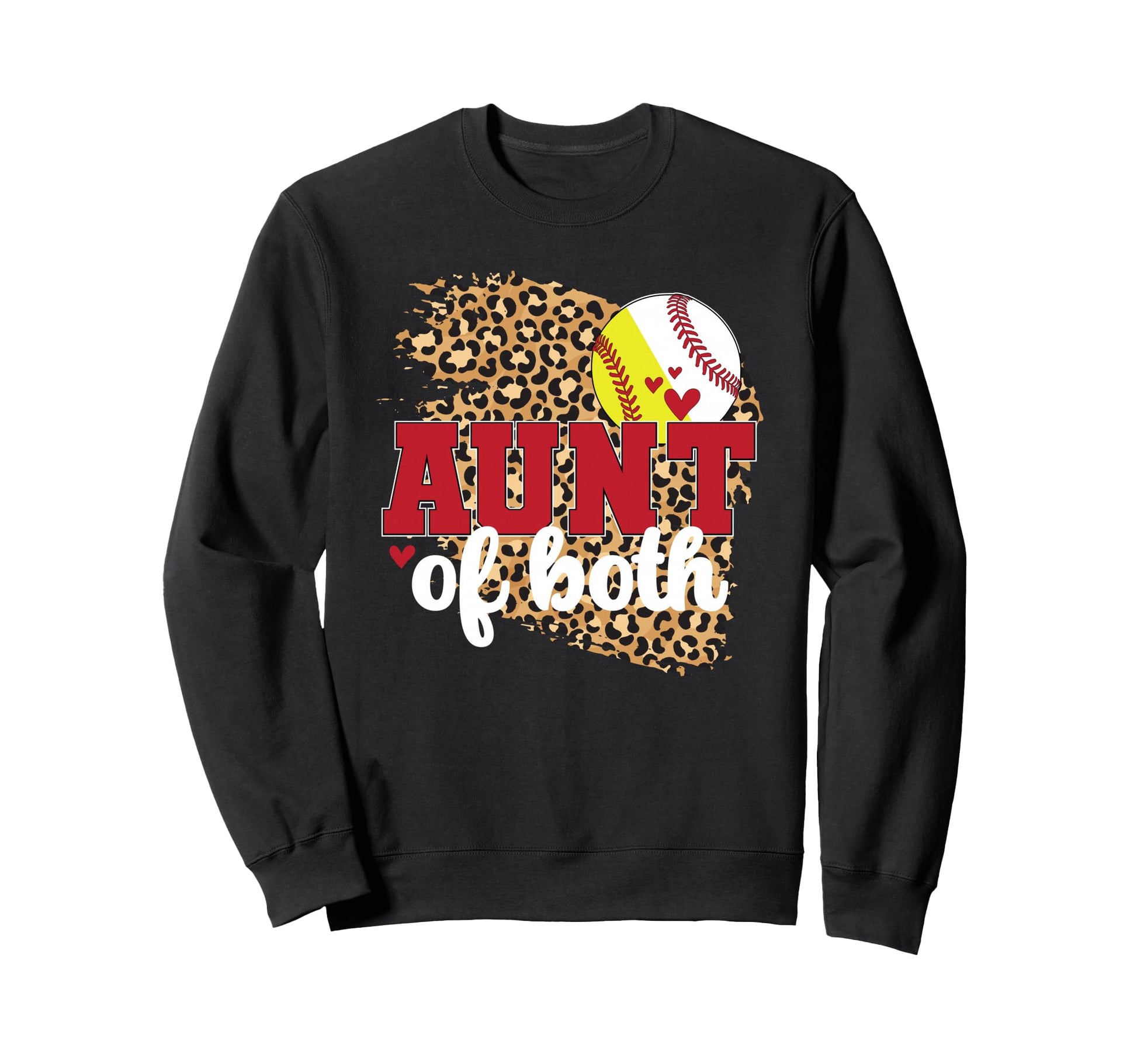 Aunt Both Baseball Softball Aunt Sweatshirt - Custom Art Print for Adults - T-Shirt, Sweatshirt, Hoodie