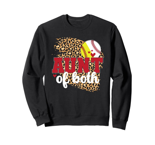 Aunt Both Baseball Softball Aunt Sweatshirt - Custom Art Print for Adults - T-Shirt, Sweatshirt, Hoodie