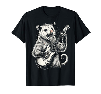 Funny Opossum Playing Guitar Heavy T-Shirt - Unique Graphic Men Women - T-Shirt, Sweatshirt, Hoodie