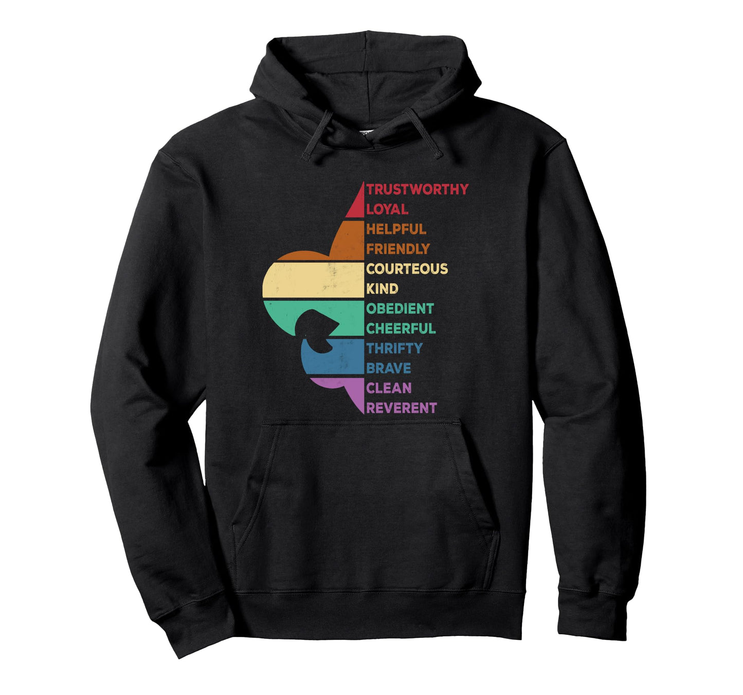 Rainbow Colorful Scouting Law Hoodie - Trendy Graphic Unisex - T-Shirt, Sweatshirt, Hoodie