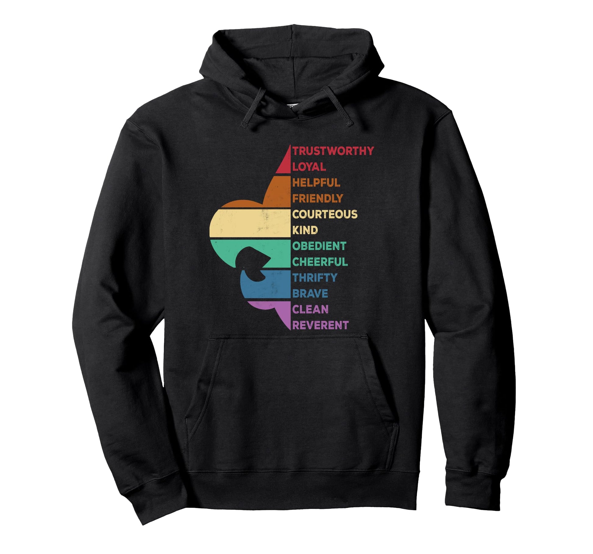 Rainbow Colorful Scouting Law Hoodie - Trendy Graphic Unisex - T-Shirt, Sweatshirt, Hoodie