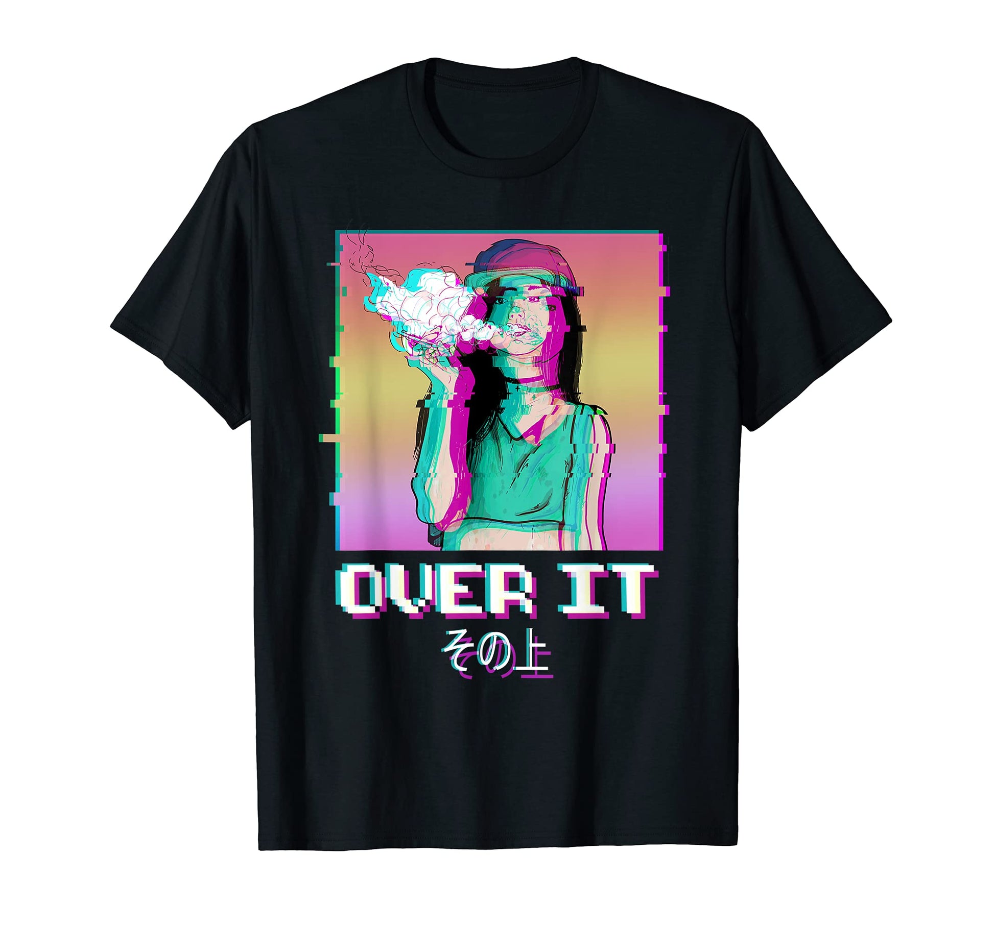 Over It Vaporwave Aesthetic Japan T-Shirt - Aesthetic Graphic Unisex - T-Shirt, Sweatshirt, Hoodie