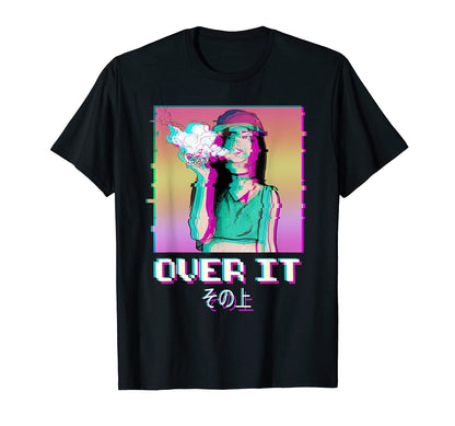Over It Vaporwave Aesthetic Japan T-Shirt - Aesthetic Graphic Unisex - T-Shirt, Sweatshirt, Hoodie