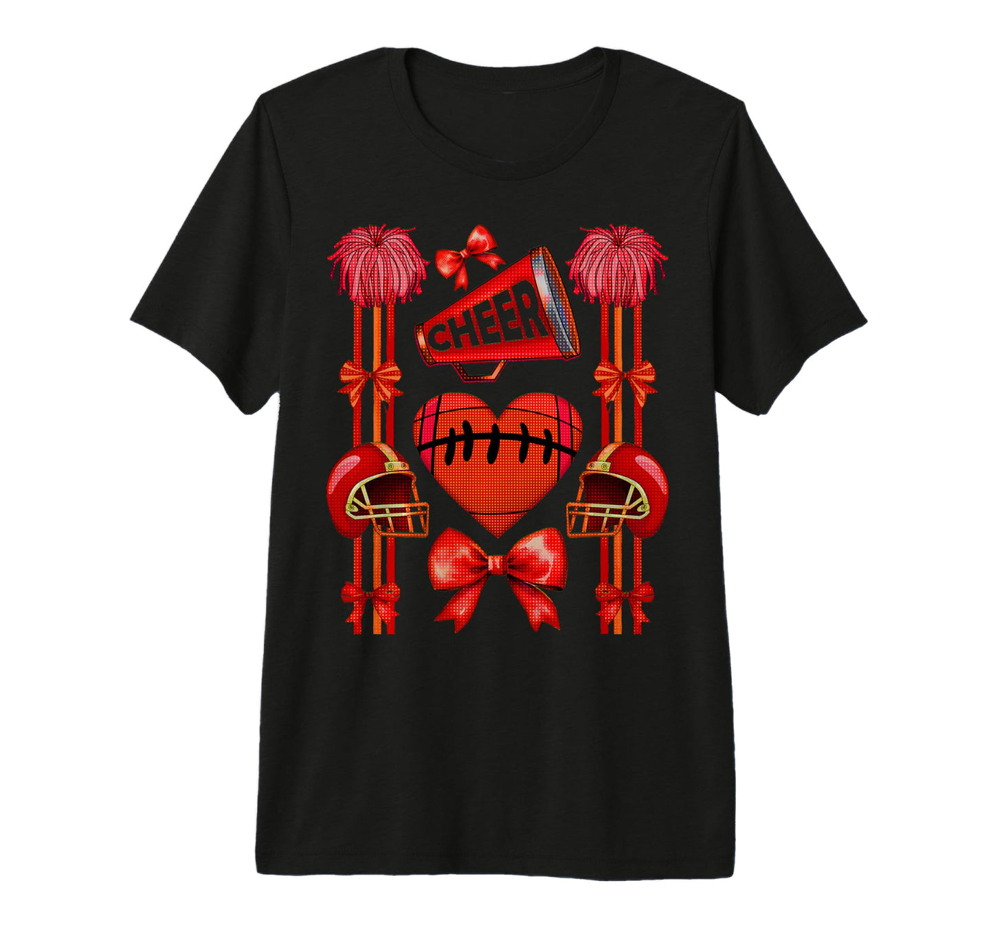 Football Cheer Mom Coquette Bow Mom T-Shirt - Streetwear Style for Adults - T-Shirt, Sweatshirt, Hoodie