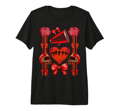 Football Cheer Mom Coquette Bow Mom T-Shirt - Streetwear Style for Adults - T-Shirt, Sweatshirt, Hoodie