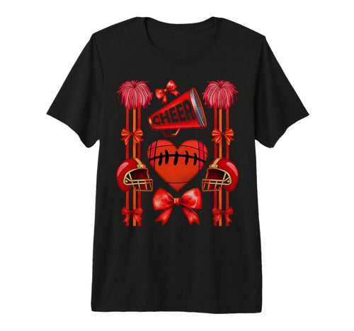 Football Cheer Mom Coquette Bow Mom T-Shirt - Streetwear Style for Adults - T-Shirt, Sweatshirt, Hoodie
