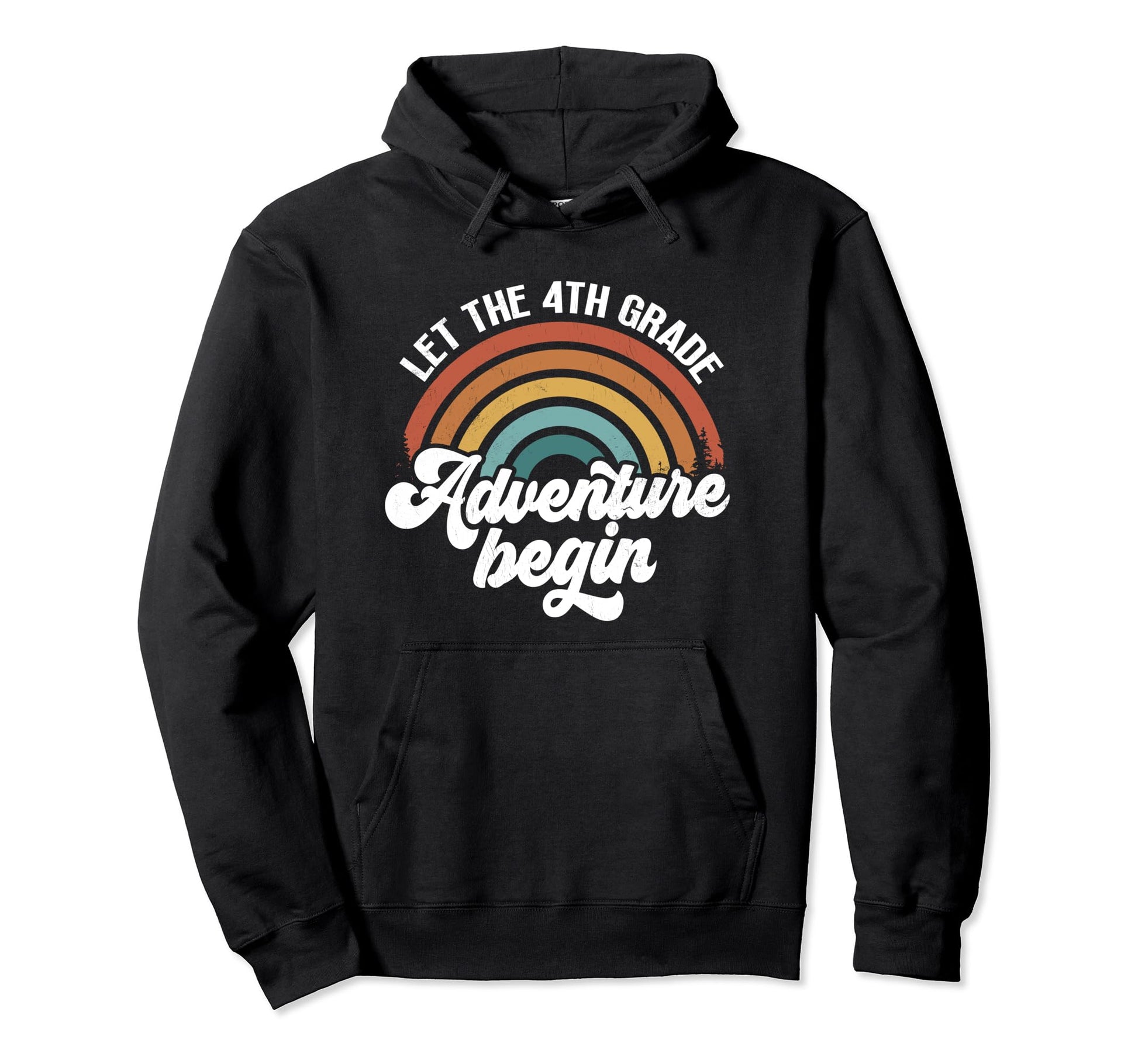 Let 4Th Grade Adventure Begin Groovy Hoodie - Casual Everyday Wear Unisex - T-Shirt, Sweatshirt, Hoodie
