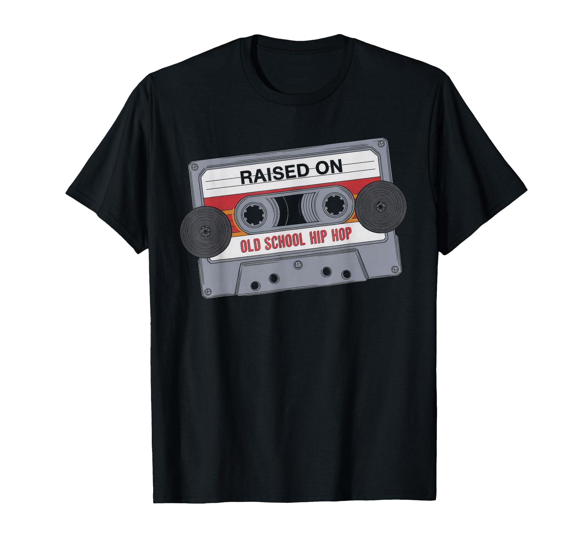 Raised Old School Hip Hop Cassette T-Shirt - Fun Novelty Design for Adults - T-Shirt, Sweatshirt, Hoodie