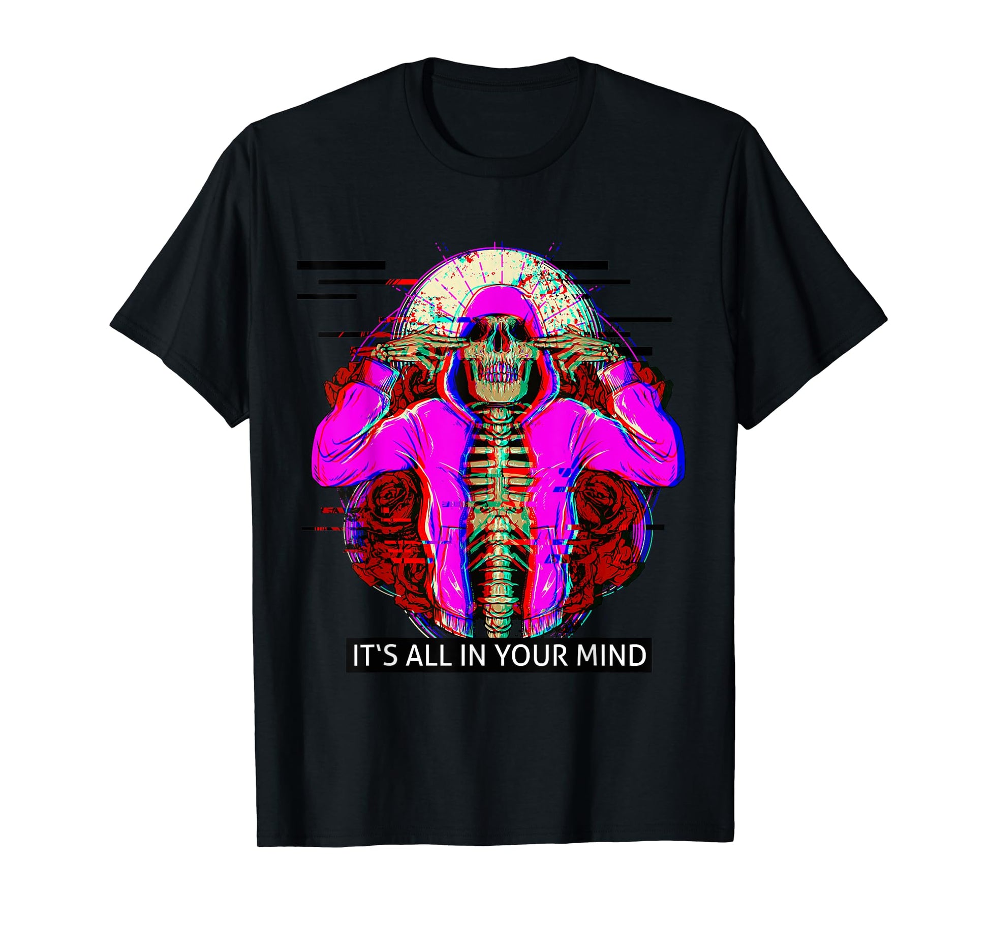Techno Hiphop Rave Glitch Aesthetic T-Shirt - Minimalist Print Men Women - T-Shirt, Sweatshirt, Hoodie