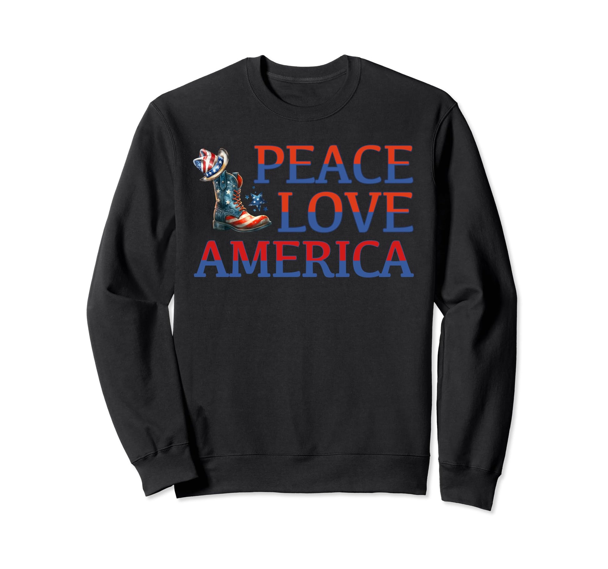 4Th July Cowboy Independence Day Sweatshirt - Casual Everyday Wear Unisex - T-Shirt, Sweatshirt, Hoodie