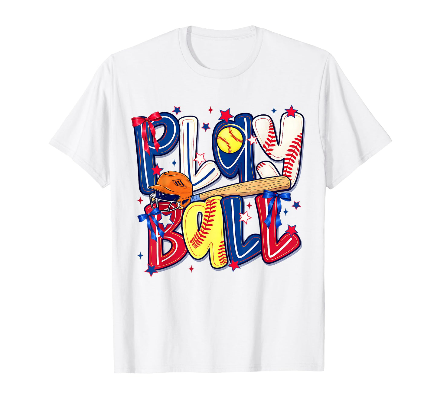 Play Ball Baseball Coquette Game Day T-Shirt - Minimalist Print Men Women - T-Shirt, Sweatshirt, Hoodie
