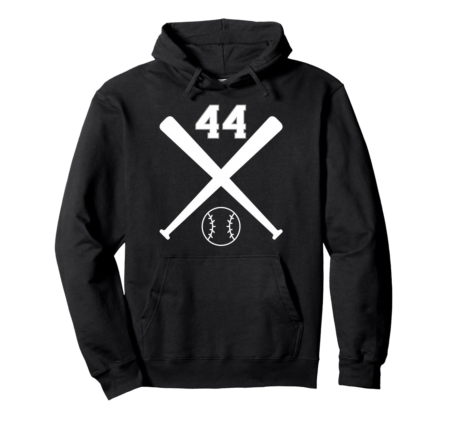 Baseball Softball Number 44 Hoodie - Fun Novelty Design Unisex - T-Shirt, Sweatshirt, Hoodie