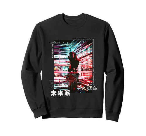 Radiant Futuristic Cyberpunk Japanese Sweatshirt - Minimalist Print Unisex - T-Shirt, Sweatshirt, Hoodie