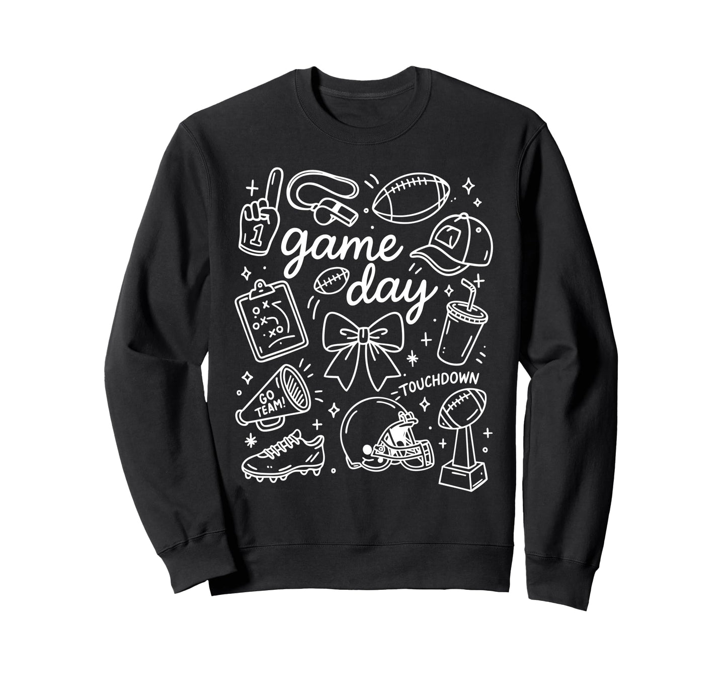 Preppy Football Mom Game Day Sweatshirt - Minimalist Print for Adults - T-Shirt, Sweatshirt, Hoodie