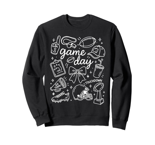 Preppy Football Mom Game Day Sweatshirt - Minimalist Print for Adults - T-Shirt, Sweatshirt, Hoodie