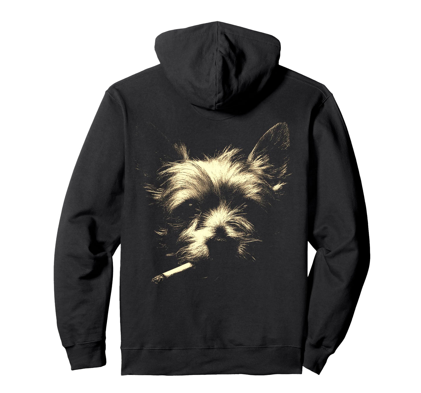 Yorkshire Terrier Smoking Cigarette Hoodie - Fun Novelty Design for Adults - T-Shirt, Sweatshirt, Hoodie