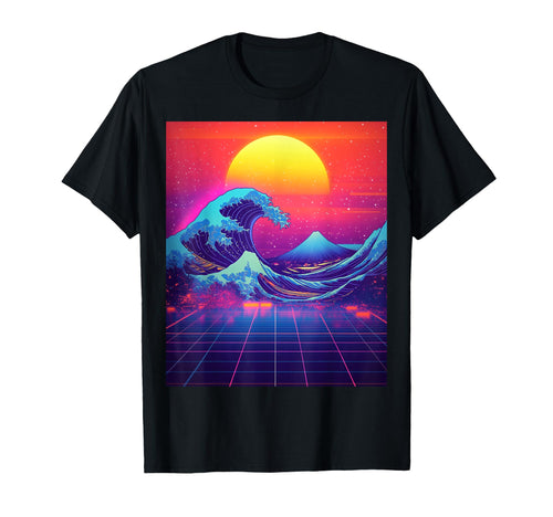 Synthwave Sunset Vaporwave Aesthetic T-Shirt - Novelty Apparel for Adults - T-Shirt, Sweatshirt, Hoodie