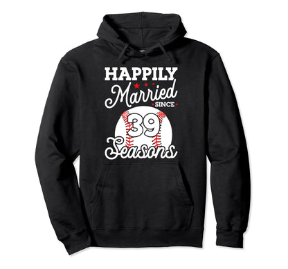 39Th Wedding Anniversary Baseball Hoodie - Custom Art Print Men Women - T-Shirt, Sweatshirt, Hoodie