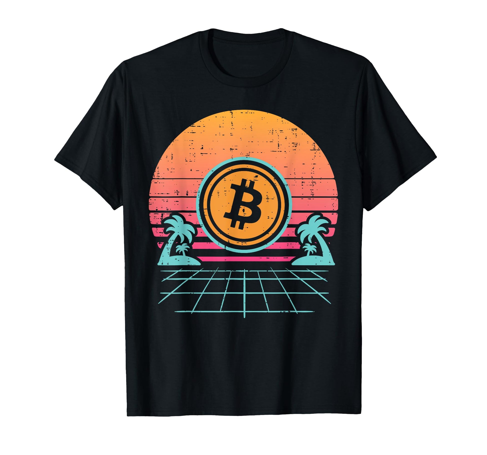 Bitcoin Vaporwave Aesthetic 90S Btc Crypto T-Shirt - Trendy Graphic Unisex - T-Shirt, Sweatshirt, Hoodie