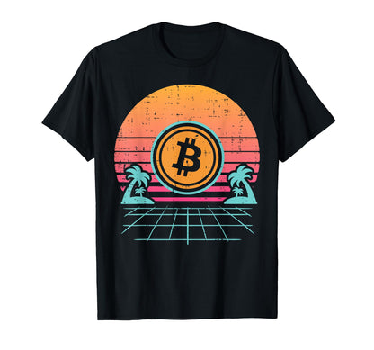 Bitcoin Vaporwave Aesthetic 90S Btc Crypto T-Shirt - Trendy Graphic Unisex - T-Shirt, Sweatshirt, Hoodie
