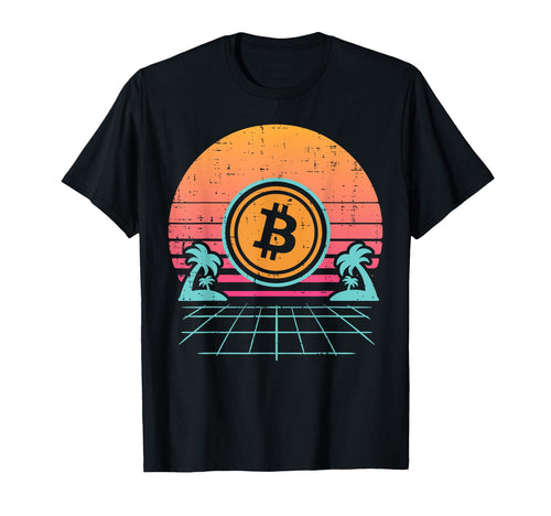 Bitcoin Vaporwave Aesthetic 90S Btc Crypto T-Shirt - Trendy Graphic Unisex - T-Shirt, Sweatshirt, Hoodie