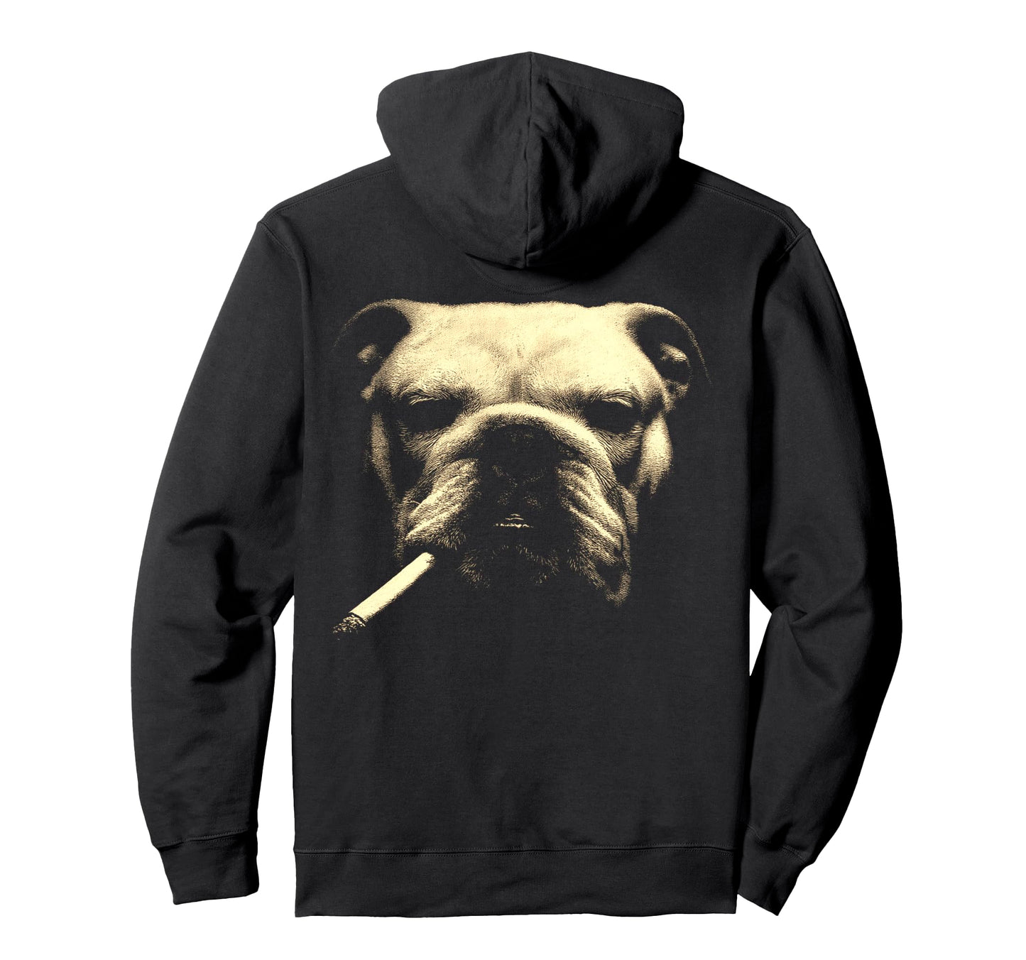 English Bulldog Smoking Cigarette Hoodie - Fun Novelty Design Unisex - T-Shirt, Sweatshirt, Hoodie