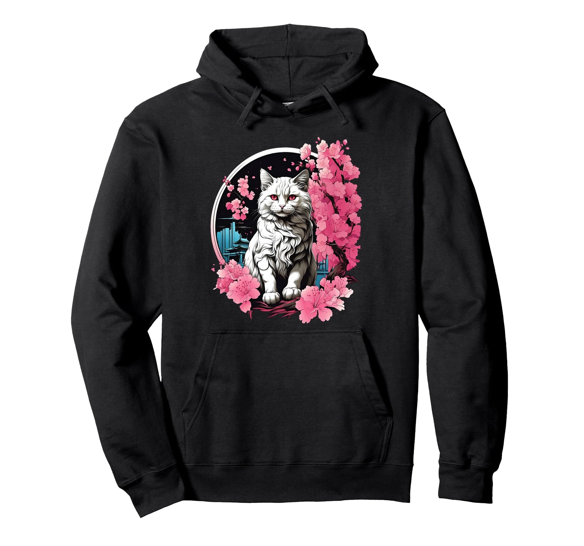 Anime Cat Japanese Aesthetic Japan Hoodie - Novelty Apparel Men Women - T-Shirt, Sweatshirt, Hoodie