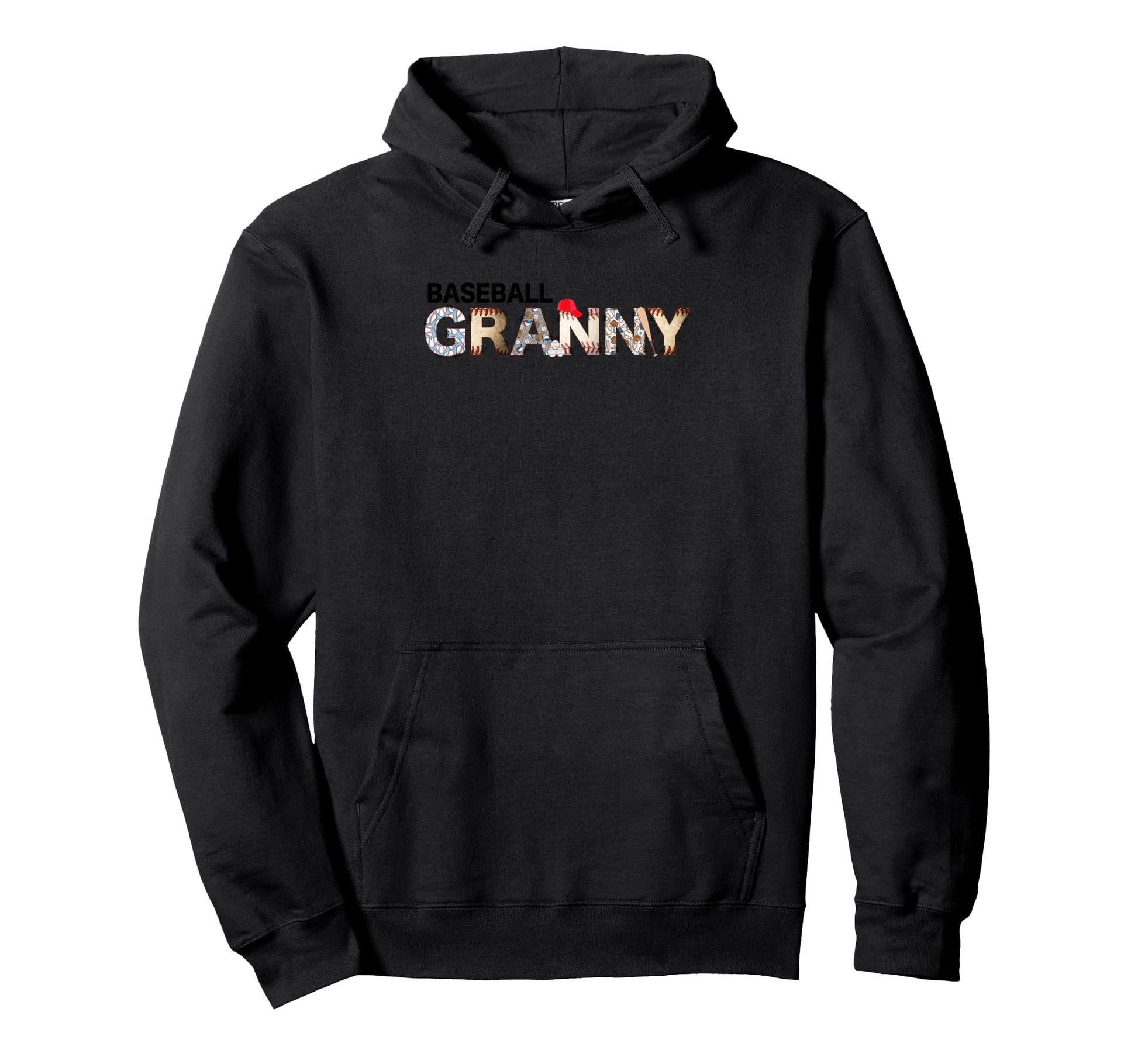 Baseball Granny Grandmother Passion Fan Hoodie - Custom Art Print Men Women - T-Shirt, Sweatshirt, Hoodie