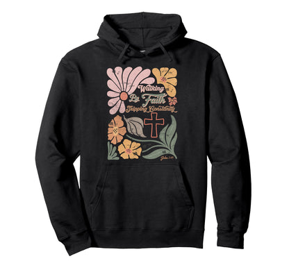 Boho Christian Walking Faith Tripping Hoodie - Novelty Apparel Men Women - T-Shirt, Sweatshirt, Hoodie