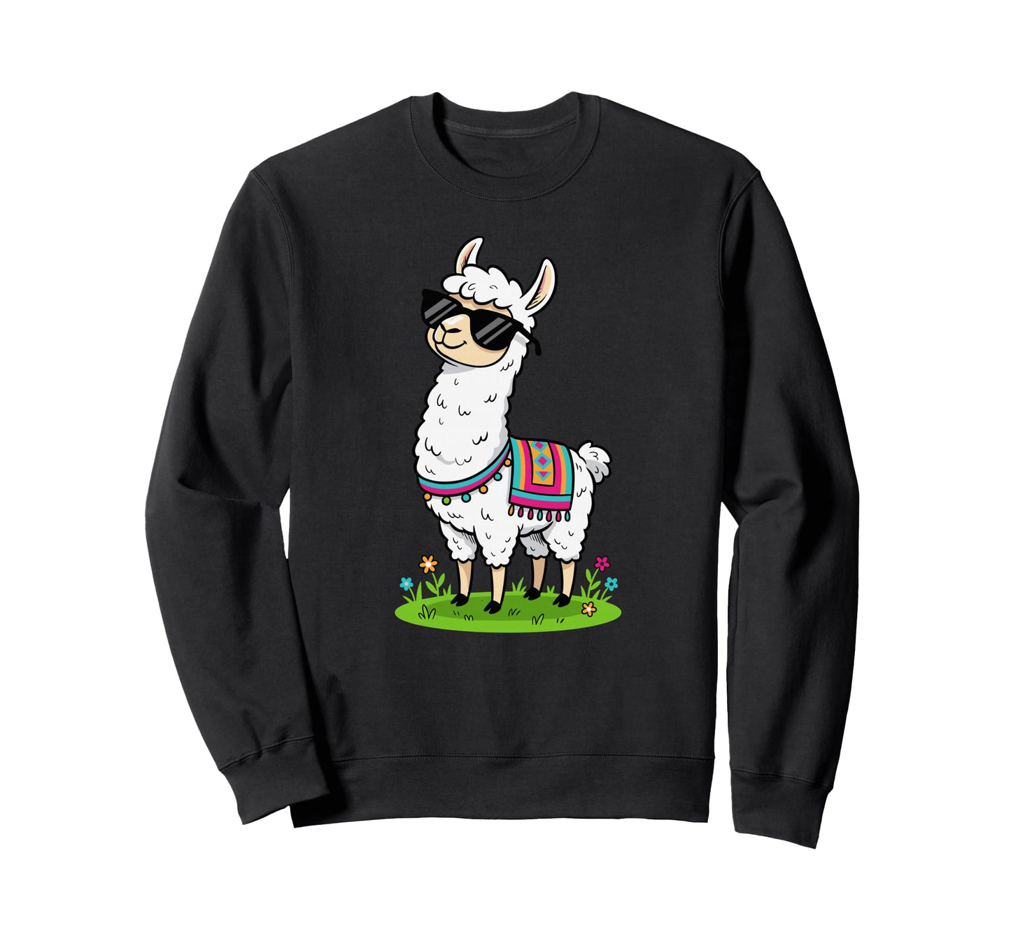 Funny Alpaca Sunglasses Colorful Sweatshirt - Trendy Graphic Men Women - T-Shirt, Sweatshirt, Hoodie