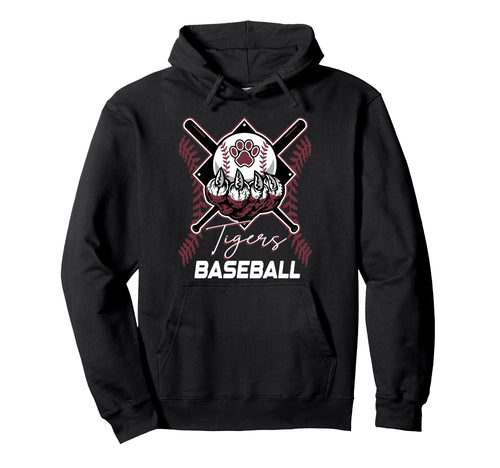 Tigers Baseball Mom Game Day Paw Maroon Hoodie - Graphic Print for Adults - T-Shirt, Sweatshirt, Hoodie