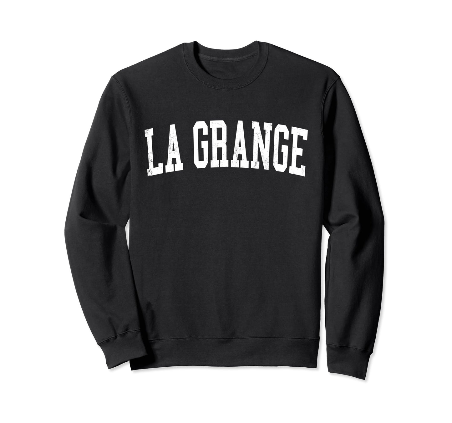 La Grange Il Distressed White Varsity Sweatshirt - Streetwear Style Unisex - T-Shirt, Sweatshirt, Hoodie