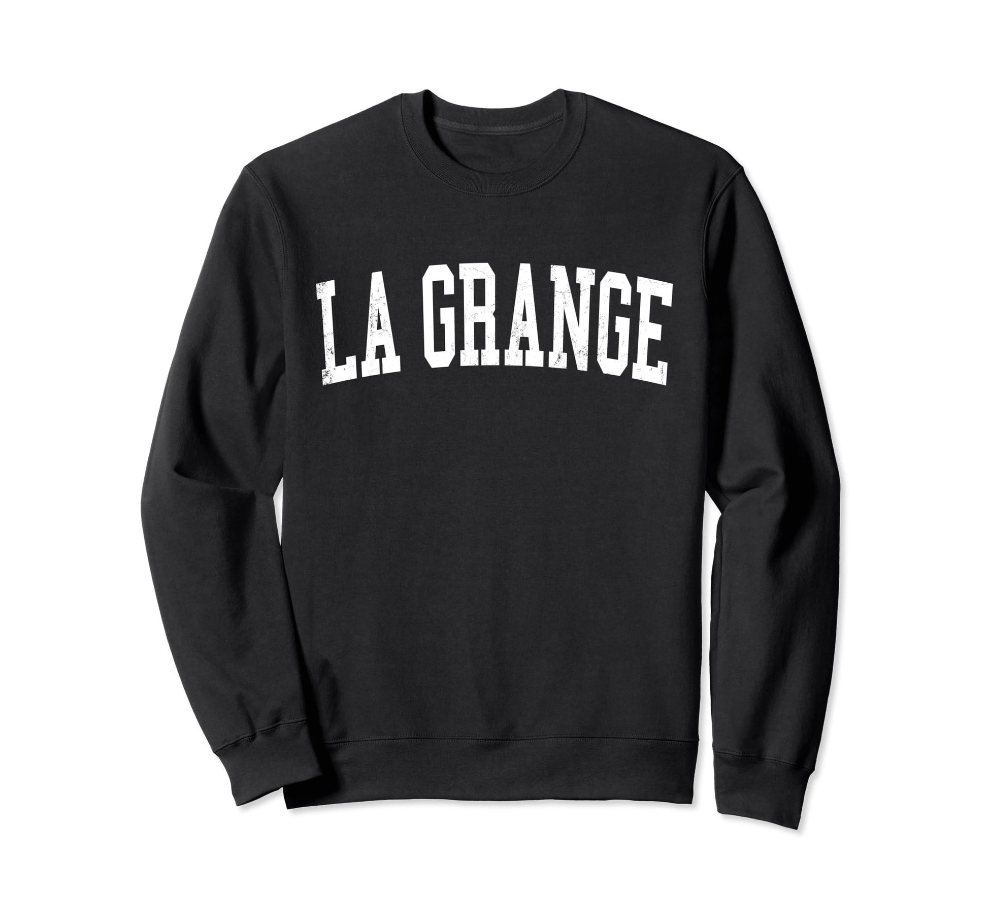La Grange Il Distressed White Varsity Sweatshirt - Streetwear Style Unisex - T-Shirt, Sweatshirt, Hoodie