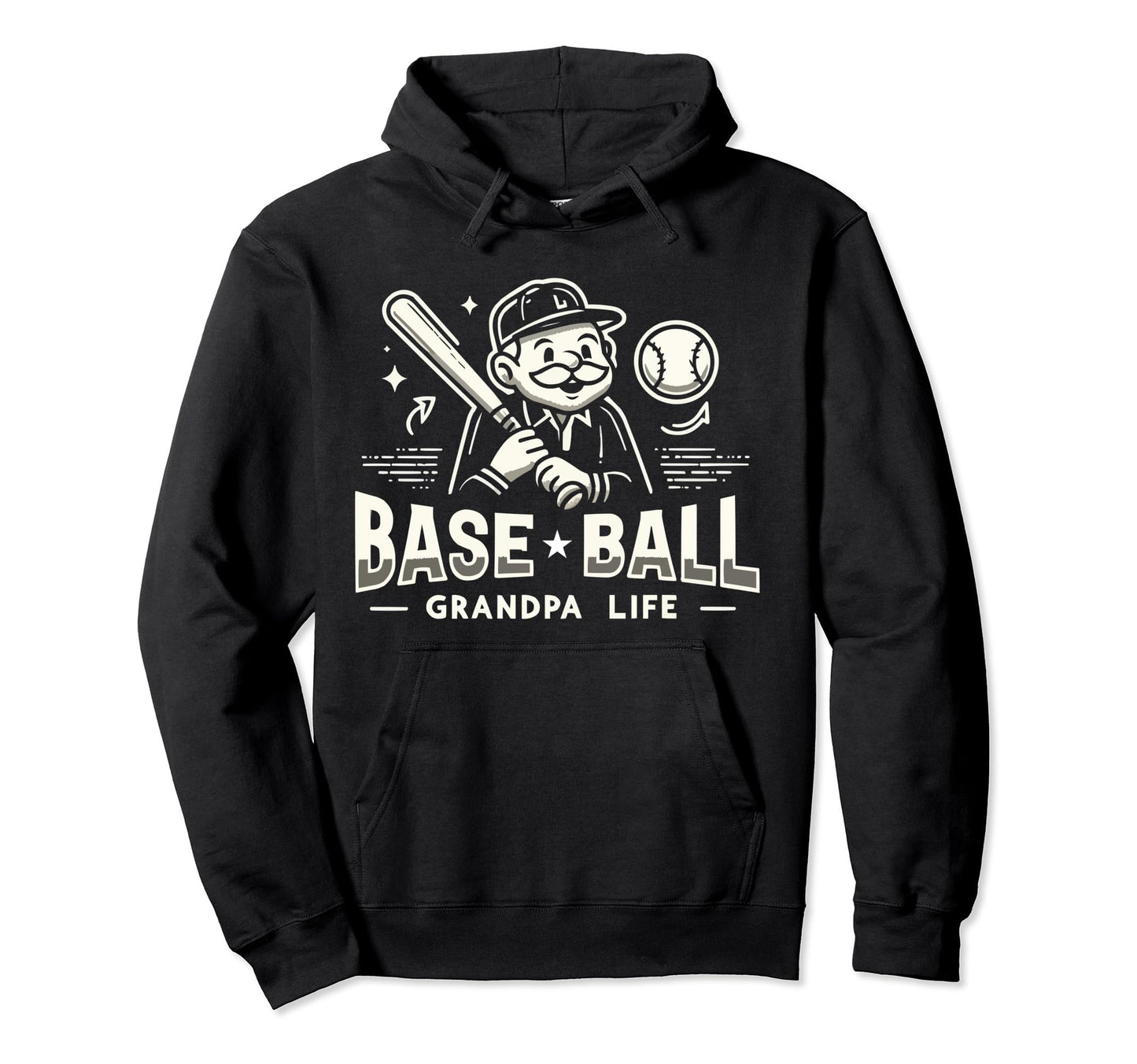 Baseball Grandpa Grandfather Gramps Hoodie - Novelty Apparel Men Women - T-Shirt, Sweatshirt, Hoodie
