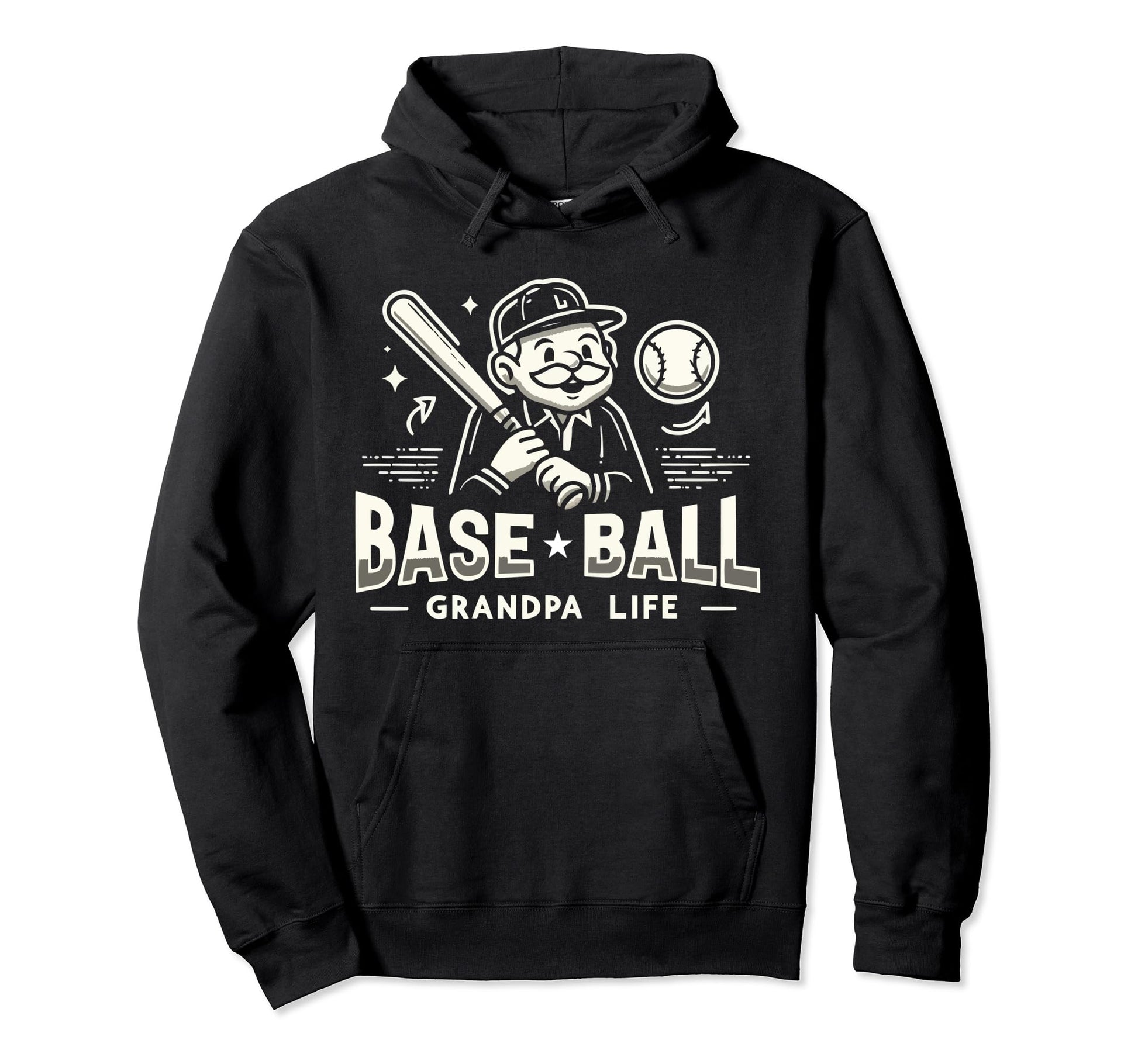 Baseball Grandpa Grandfather Gramps Hoodie - Novelty Apparel Men Women - T-Shirt, Sweatshirt, Hoodie