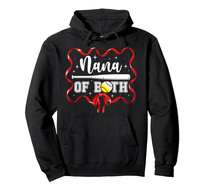 Nana Both Coquette Baseball Softball Hoodie - Minimalist Print Men Women - T-Shirt, Sweatshirt, Hoodie