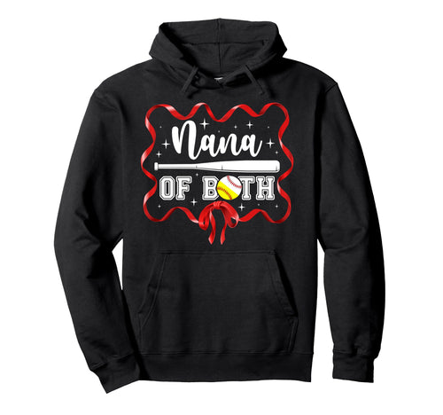 Nana Both Coquette Baseball Softball Hoodie - Minimalist Print Men Women - T-Shirt, Sweatshirt, Hoodie