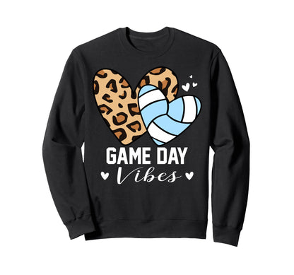 Game Day Vibes Funny Volleyball Sweatshirt - Minimalist Print for Adults - T-Shirt, Sweatshirt, Hoodie