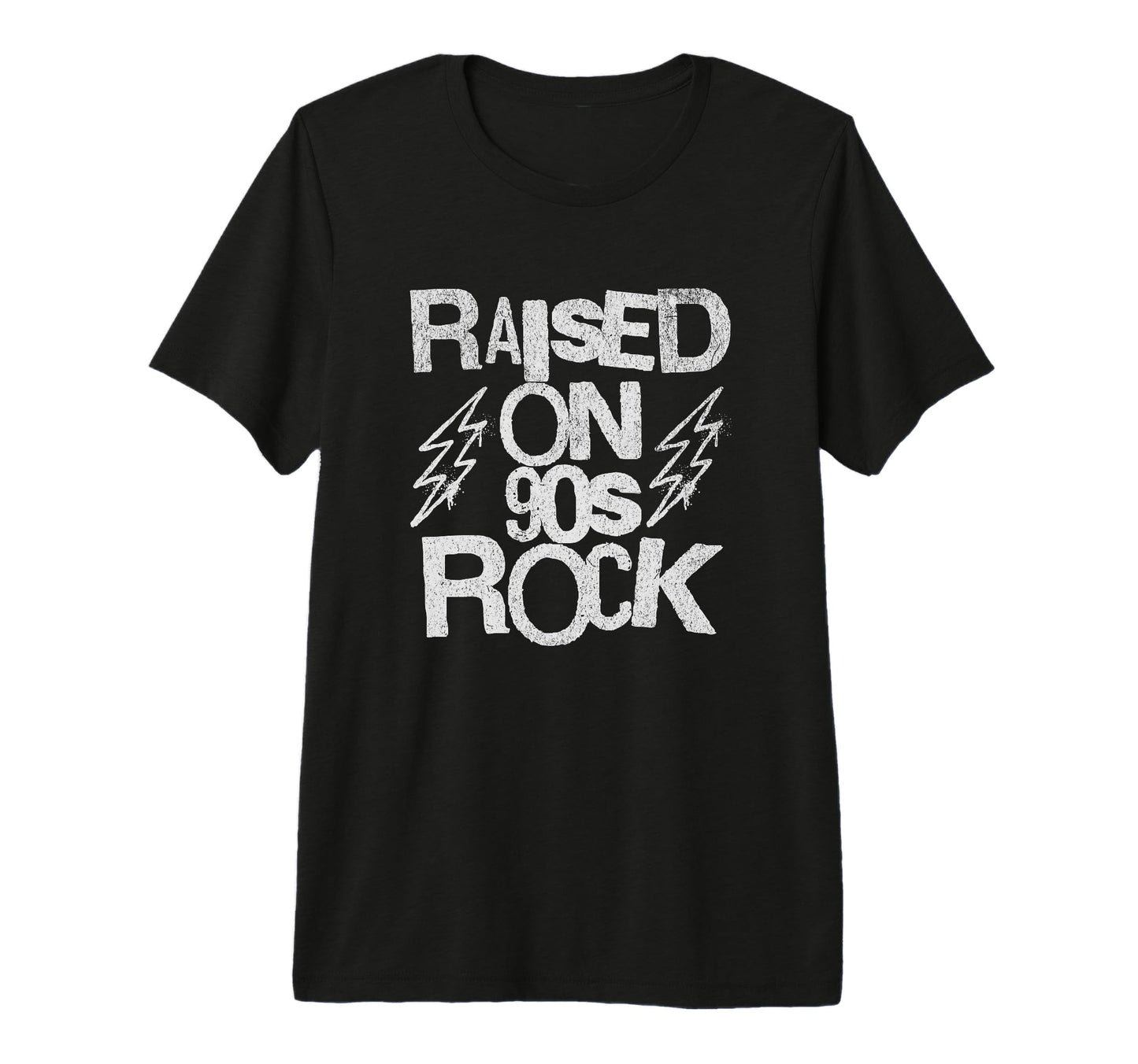 Raised 90S Rock Grunge Stencil Diy T-Shirt - Aesthetic Graphic Men Women - T-Shirt, Sweatshirt, Hoodie