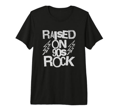 Raised 90S Rock Grunge Stencil Diy T-Shirt - Aesthetic Graphic Men Women - T-Shirt, Sweatshirt, Hoodie