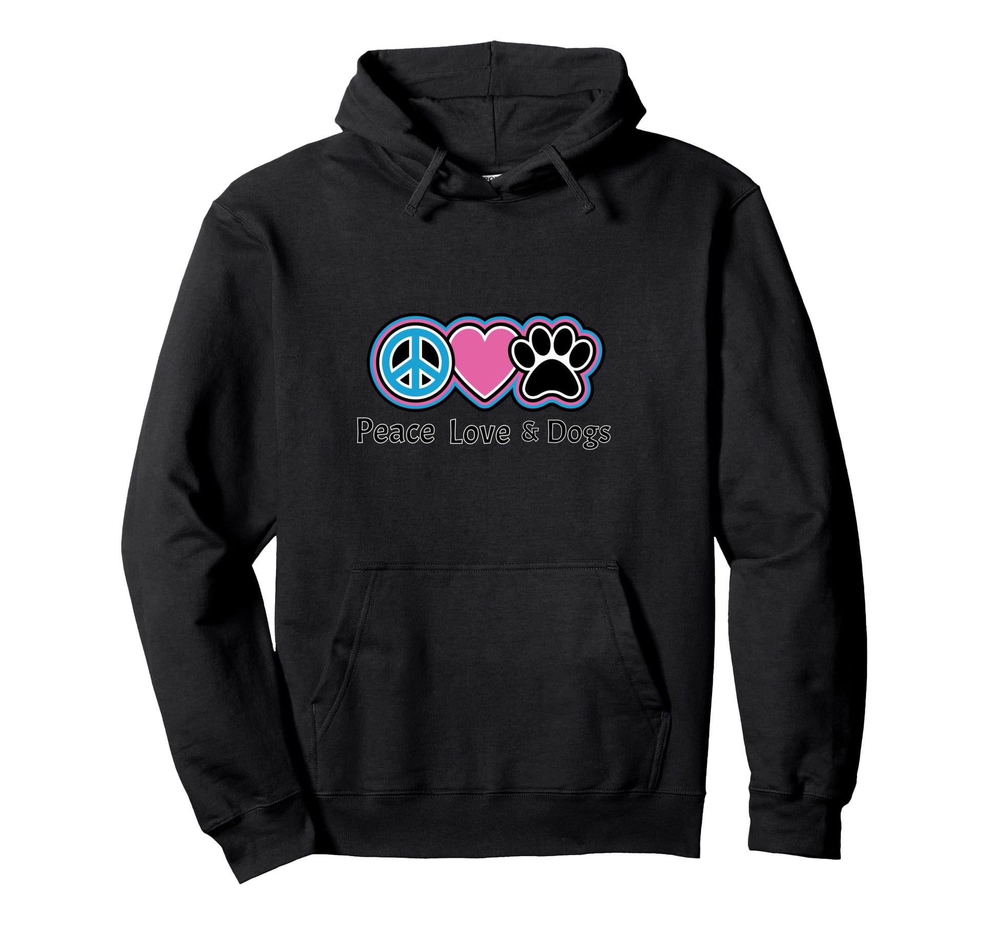 Peace Love Dogs Heart Paw Dog Hoodie - Casual Everyday Wear for Adults - T-Shirt, Sweatshirt, Hoodie