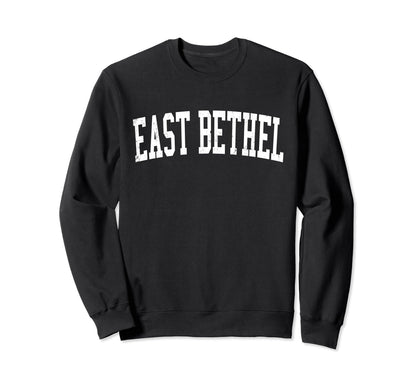 East Bethel Mn Distressed White Varsity Sweatshirt - Novelty Apparel Unisex - T-Shirt, Sweatshirt, Hoodie