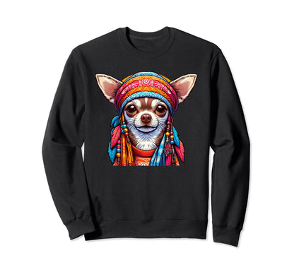 Colorful Chihuahua Love Peace Sweatshirt - Novelty Apparel for Adults - T-Shirt, Sweatshirt, Hoodie